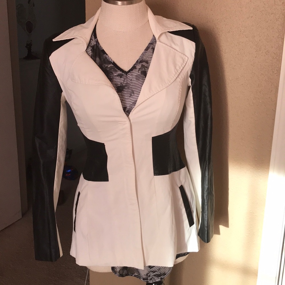 Bebe white and black Jacket